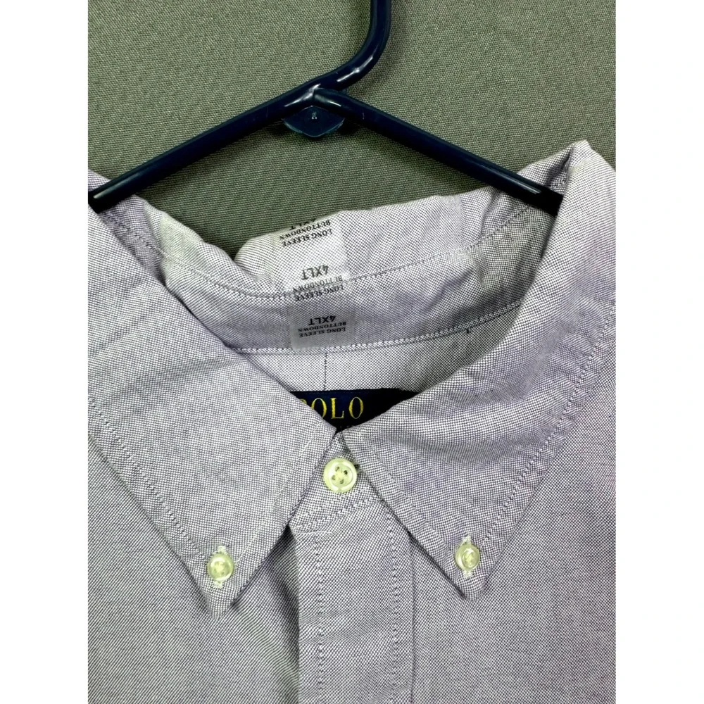 Polo Ralph Lauren Men 4XLT Classic Fit Oxford Shirt Purple Long Sleeve Button DW